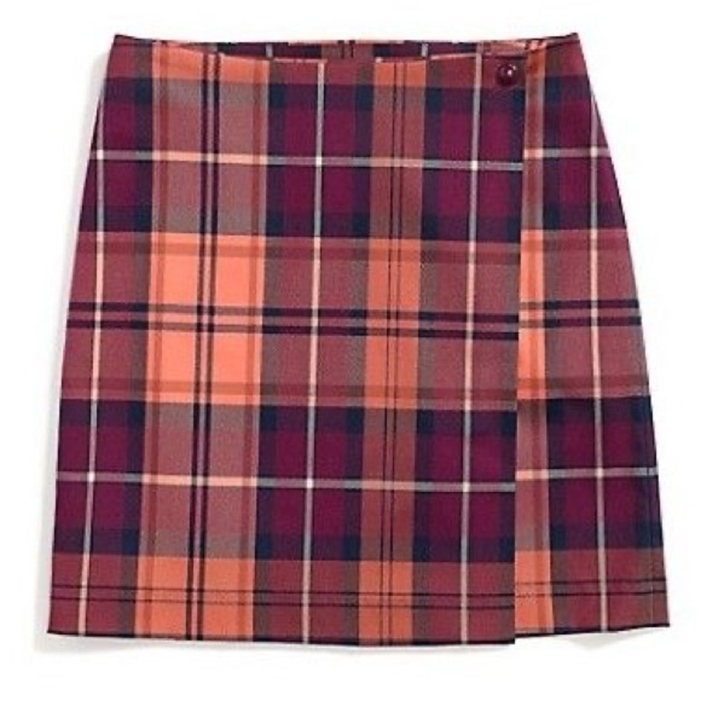 Tommy Hilfiger Plaid Wrap Skirt